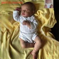 Gyvybiška 49 cm Reborn Babies lėlių žaislai LOULOU Rankų darbo 3D odos venų kraujo matomas modeliavimas Kūdikio atgimimo lėlė Realiai atrodanti užmerktomis akimis Naujagimių lėlės