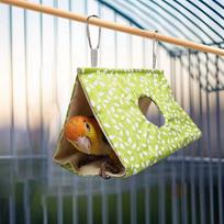 , Portable Birds Sleeping Bed Cave Shed Hut Finch Cage for Lovebird Parakeet žalia