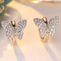 1Pair of Women's Classic Butterfly-like Earrings, Exquisite Jewelry, Suitable for Daily Wear for Parties and Weddings white