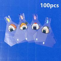 50/100 vnt. Mielas animacinis trikampio ryžių kamuoliuko pakavimo maišelis, jūržolės Onigiri suši bento gaminimo forma, bento priedai, suši maišeliai 100pcs blue
