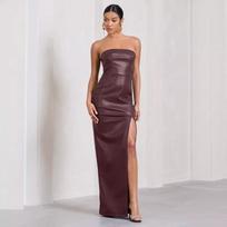 Summer Sexy Tube Top Dress Off Shoulder Slim Long Dress XL ruda
