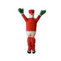Kalėdinis kabantis Kalėdų Senelio kostiumas nuo latako stogo Lauko dekoracija Didelis 170CM 5.57FT One Size red