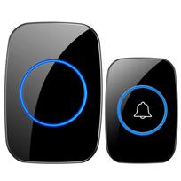 Wireless Ultra-Long Distance Waterproof Doorbell with Remote Control for Home and Elderly Black UK Plug