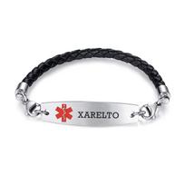 Adjustable Medical Alert Bracelet Stainless Steel For Men Women 1PC black