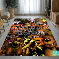 Horror Freddy F-FNAF Games Living Room Non-Slip Area Rug Soft Carpet for Bedroom Kids Playroom Sofa,Home Decor Doormat Gift 40x60cm black