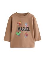 Next Marškinėliai 'Marvel' mokos spalva / kario spalva / žalia / juoda
