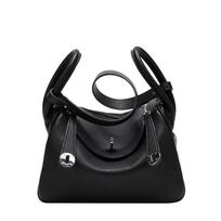 Doctor Bag Lindy Bag Lychee Pattern Handbag Versatile Shoulder Bag Textured Bag Fashion Women'S Bag Premium Messenger Bag Small size 22cm black