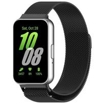 Nerūdijančio plieno dirželis skirtas Samsung Galaxy Fit3 Smart apyrankės keitimo apyrankei Milan Magnetic For Fit 3 metaliniam riešo dirželiui For Samsung Fit3 juoda