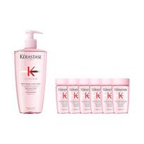 Kerastase Shampoo/shampoo soap Fuyuan Core Silk Refreshing Gift Box Shampoo Deep Cleansing Hair Care Moisturizing Oil Control Rich Fluffy 500ml+80ml*6 rožinė
