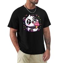 Chilly Bamboo Kawaii Pandas Sweet Ice Cream Indulgence TShirt Classic Crew Neck Cotton TShirt 4XL