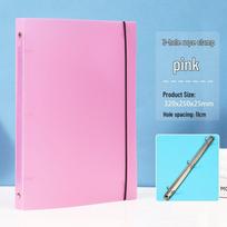 A4 Waterproof PP O-Ring Binder: 3/4-Hole Loose-Leaf Document Folder pink