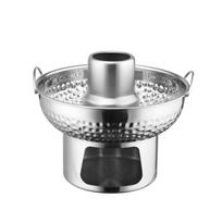 Sustorintas nerūdijančio plieno mažas karštasis puodas su dviem rankenomis Tom Yum karštasis puodas anglies karštasis puodas Restoranams 18 cm/7.09 in-Style B