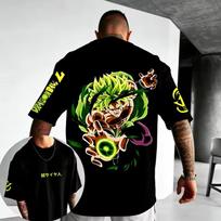 Dragon Ball Anime Cotton T-shirt Summer New Broli Printed Summer unisex Loose and Breathable cotton T-shirt Top M yellow