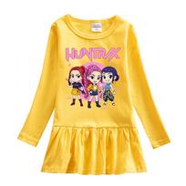 K-pop Monster Hunter Girl Group Ruffle Long Sleeve Dress Princess Skirt 120 cm white