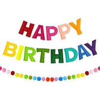 Pre-Strung Happy Birthday Banner Reusable Felt HAPPY BIRTHDAY Garland Colorful Rainbow Party Decoration for Party Supplies Kids Room Decor Photo Prop B green