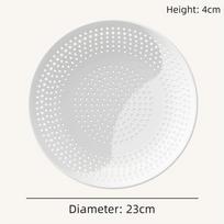 PP Perforated Steaming Tray Perforated Structure Drainage Holes Dumpling Steaming Plate Round Shape Multipurpose white