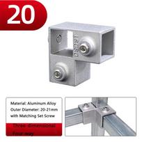 20x20mm kvadratinis vamzdis 30mmx30mm 25x25mm trišakis kvadratinis fiksuotas vamzdžio spaustukas jungties priedai laikymo lentyna