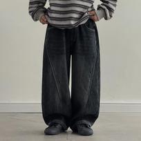 Boys Fleece Lined Winter Thick Denim Pants For Big Boys 170cm black
