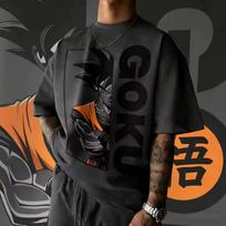 Dragon Ball 40th Anniversary Printed Short Sleeve T-shirt Summer unisex Loose and Breathable cotton T-shirt Top M black