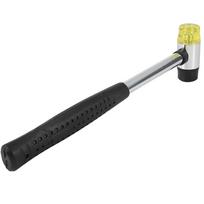 Double Face Detachable Rubber Head Hammer Leather Craft Handcraft Mallet with Steel Handle gray