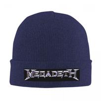 Megadeths Logo Warm Knitted Cap Winter Knit Bonnet Hat Skullies Beanies Hip Hop Caps for Unisex One Size blue