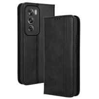 Atverčiamas dėklas OPPO Reno 12 5G, Reno 12 Pro 5G Odinis dėklas [Atverčiamas Vintažinis Odinis] Smūgiams Atsparus Patvarus Retro Dėklas OPPO Reno 12 / Reno12 5G juoda