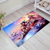 1pc Disney Mickey Mouse and Minnie Pattern Carpet Area Rug Non slip Carpet Hand Washable Floor Mat Suitable For Living Room Bedroom Home Decor 60cm by 90cm blue