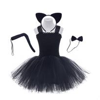 Helovino vaikų kostiumų rinkinys: Šikšnosparnis, Juoda Katė, Vorų Fėja, Princesių Suknelės M/3-4T/90-100cm black