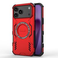Magnetic Armor Case For iPhone 17 Pro Max Hybrid TPU+PC Shockproof Bumper Cover For iPhone 16 15 Pro Max 14 13 11 For iPhone 11 raudona
