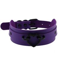 Emo Violetinės Gotiškos Punk Odinės Chokeri Kaklo Papuošalai Moterims Vyrams Harajuku Juodi Kniedyti Metaliniai Grandinėlės Kaklo Papuošalai Helovino Cosplay Y2K Papuošalai blue