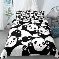 Panda Printed 2/3pcs Bedding Set Bamboo Duvet Cover For Adult Child Bedclothes And Pillowcases Comforter Covers Bed Sets 140*200cm/55x79in Single/Twin 3pcs