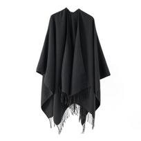 Kašmyro Pashmina Gražus Žieminis Šiltas Šalikas Moteriškas Šalis Ilgi Kutai Apklotas Minkštas Pojūtis Didelis Antklodė Moterims black