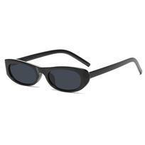 Small Frame Oval Sunglasses WomenVintage Designer Mirror Sun Glasses Female Personality Fashion Shades Oculos De Sol black