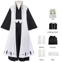 Anime Bleach Byakuya Kuchiki Cosplay Kostiumas Pilnas Rinkinys, 6-osios Divizijos Kapitono Chalatas Kimono Uniforma L white