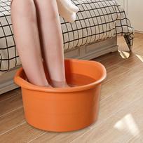 Foot Bath Basin Convex Dots Soaking Tub Pedicure Round Anti Slip Bottom Thickened PP Material oranžinė