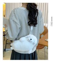 Fur Seal Plush Bag Cute Grey Seal Handbag Kawaii Sea Animal Crossbag Makeup Bag for Women White Seal Phone Bag Birthday Gifts black