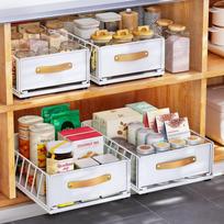 Under-Sink Pull-Out Spice Rack Drawer Storage System