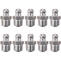 BYOBYO 10pcs Stainless Steel Straight Grease Fitting, Silver Tone M6/M8/M10 x 1mm Thread Hydraulic Grease Nipple Zerk Fitting Nozzle(M10 x 1) M10 x 1 gray