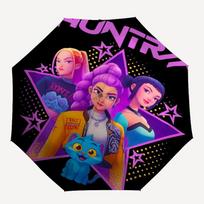 KPop Demon Hunters Theme Automatic Umbrella, Lightweight & Portable, 8 Rib, Perfect for Outdoor Travel, Birthdays, Christmas, Gifts. Three-fold umbrella purple