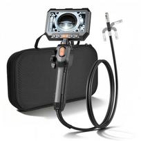 VEVOR Dual-Lens Articulating Borescope, Two-Way Articulated Endoscope Camera with Light, 5  HD IPS Spilt-Screen, 8X Zoom, 8 + 1 LEDs