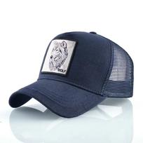 Beisbolo kepuraitė su siuvinėtu vilko pleistru Vyriška Snapback Beisbolo kepurė Keturis sezonus Lauko mados Kepurė su snapeliu Moteriška laisvalaikio kepuraitė Adjustable&>8Y mėlyna