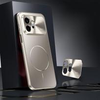 Dėklas Honor 600 600 Pro, Aukštos klasės prabangus metalinis objektyvas, Neslystantis, Atsparus pirštų atspaudams, Magnetinis dangtelis, Honor600, Atsparus vibracijai, Funda Honor 600 gray