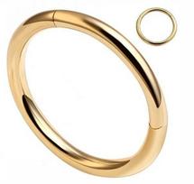 14k Solid Gold Segment Ring Vintage Wedding Nose Ring Hoop Stud Waterproof Septum Ear Helix Piercing Jewelry Clicker 1.0*6mm geltona