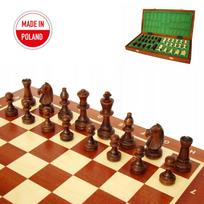 Classic wooden tournament Staunton chess set no. 5 - 48x48cm inlay