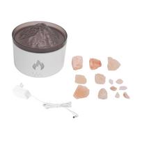 Eterinio aliejaus difuzorius 700ML Druskinė lempa Aromato difuzorius Vėsios miglos drėkintuvas su laikmačiu 2H 8H Automatinis white
