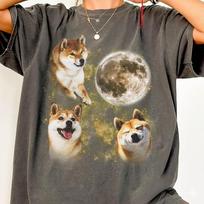 Comfort Colors Shiba Inu Mens Kids T Shirt For Dog Lovers, Three Shiba Moon Tee, Japanese Dog Shirt, Shiba Mom Gift, Funny Pet Dog Owner Tee 130 beige