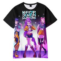 3D Naujo Filmo K-POP Demonas Medžiojanti Merginų Grupė Spausdinti Trumpomis Rankovėmis Marškinėliai Spausdinti Suaugusiems Vaikams Vasaros 130 purple