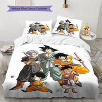 DRAGON BALL rašto patalynė, antklodės komplektas, antklodės užvalkalas, pagalvės užvalkalas namams, gimtadienio dovana (1 * antklodės užvalkalas + 2 * pagalvės užvalkalai, be šerdies) 135x200cm gray