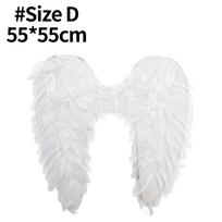 Plunksnų angelo sparnai suaugusiems vaikams Helovino kalėdinio vakarėlio Cosplay aprangos reikmenys 55cm*55cm balta