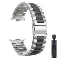Metalinė apyrankė skirta „Redmi Watch 4“ išmaniajam laikrodžiui, nerūdijančio plieno apyrankė „Correa“, skirta „Xiaomi Mi Band 9 Pro 8pro“ riešo pakeitimo dirželiui For Redmi Watch 4 juoda/sidabras